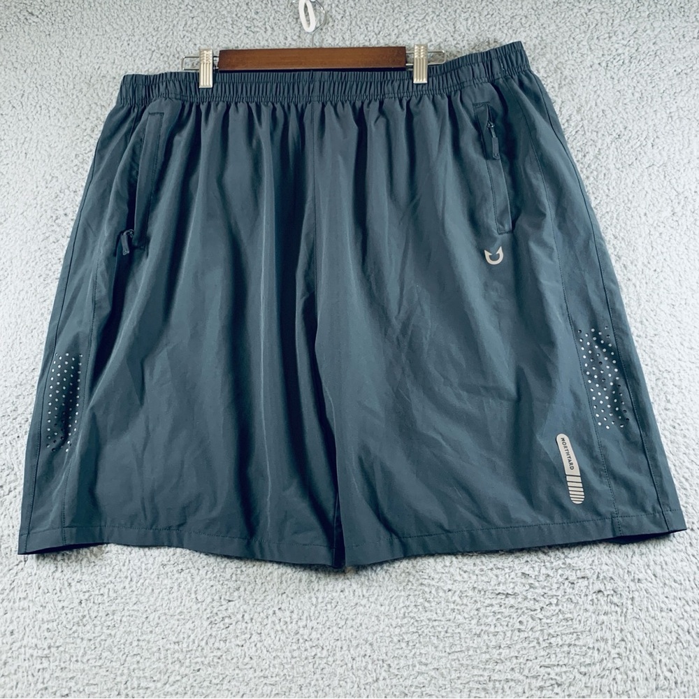 NorthYard 8.5" Athletic Shorts Men Pull On Elastic Waist Zipper Pockets Gray 4XL